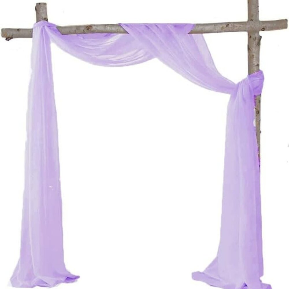 Lavender Purple 100% Chiffon Arch Ceremony Backdrop 30" x 6 Yards for Wedding